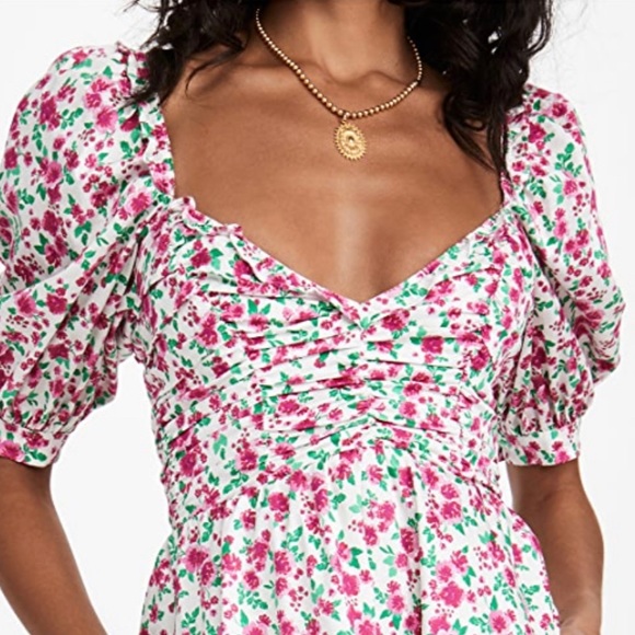 For Love & Lemons Petal Mini Carnation Puff Dress - Picture 2 of 5